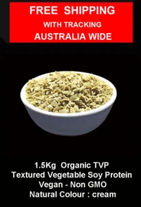 1.5kg Organic Textured Vegetable Soy Protein TVP colour cream VEGAN Non GMO - Picture 1 of 2