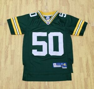 Green Bay Packers #50 A.J. Hawk Reebok NFL Football Jersey Boys Small S 8 AJ