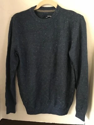 BASIC EDITIONS Men's Blue Crew Neck Cotton Blend Sweater  - Image 1 of 3