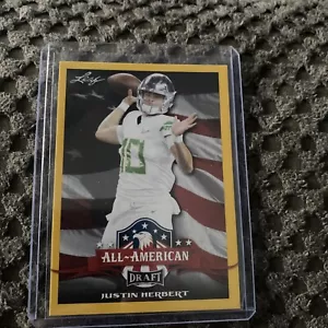 Justin Herbert 2020 Leaf All-American Draft YELLOW Rookie Card #63 (4088) - Picture 1 of 1