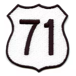 U.S. Route 71 Sign Logo Iron On Patch - Picture 1 of 1