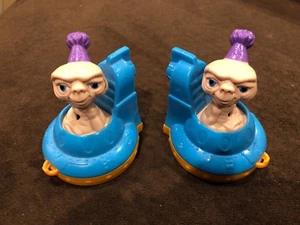 2 E.T. ALIEN Extra Terrestrial ROLL ALONG Rolling BOBBLE HEADS Plastic TOYS 1994 - Picture 1 of 3