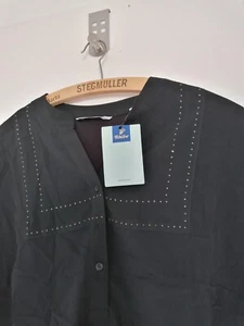 Schwarze , lange Bluse mit Glitzer - Bild 1 von 9