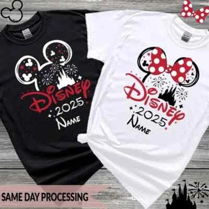 Personalised Disney Trip 2025 TShirt Mickey Minnie Mouse Custom Name Tshirt D30 - Picture 1 of 7