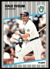 1989 Fleer  #198  Dale Sveum   Shortstop   Milwaukee Brewers  FREE shipment
