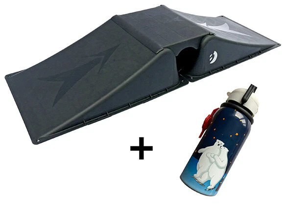 Sandora Skater Rampe Set Skateboard Skaterrampe 3 tlg, 99905 mit Trinkflasche - Bild 1 von 1