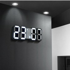 Moderno 3D Digitale Parete LED Tavolo Scrivania Orologio Luce Sveglia 12/24H