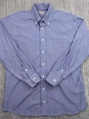 Vintage Gitman Bros Button Up Shirt Mens 16 34 Striped Blue Made in USA Casual - Image 1 of 4