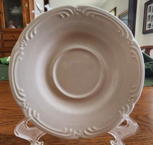 Filigree Meadow Lane Saucer 6" Pfaltzgraff scollwork backstamp Stoneware White ! - Picture 1 of 9