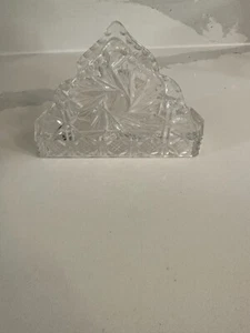 Vintage Star Pinwheel Design Crystal Cut Glass Napkin Holder - Bild 1 von 9