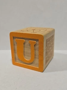 Bloque alfabeto madera letra U repuesto artesanías 1,5"  - Imagen 1 de 6