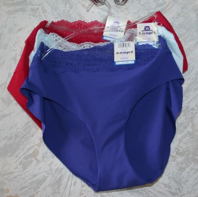 Paquete de 3 bragas hipster WACOAL b.tempt'd talla XL azul rojo color púrpura ribete de encaje Foto 1 de 2