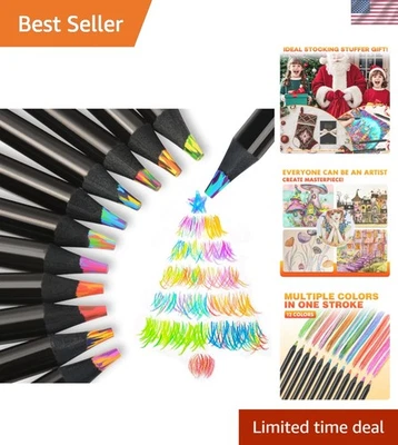 Creative Rainbow Pencils - Jumbo 12 Pack for Fun Drawing & Sketching Adventures - Image 1 of 4