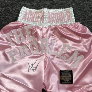Adrian THE PROBLEM Broner Hand Signed Pink Boxing Shorts Autograph COA - Picture 1 of 7
