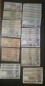 37 Turkey Banknotes Lira. - Picture 1 of 9
