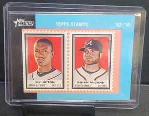 2011 Topps Heritage - Encased Stamps Brian McCann, B.J. Upton #BUBM /62 - Picture 1 of 2
