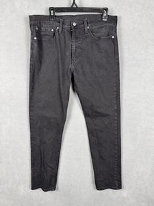 Levis 502 Jeans Mens 34x32 Black Stretch Tapered Flex - Picture 1 of 10