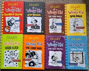 Diary of a Wimpy Kid Bundle of 8 books x 4 hardcover and 4 paperback  - Picture 1 of 4