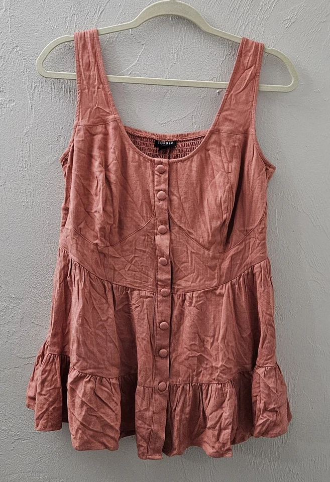 *NEW* w/tags Torrid Tank Top Women's Size 00 M/L Desert Sand Fit and Flare - Image 1 of 4