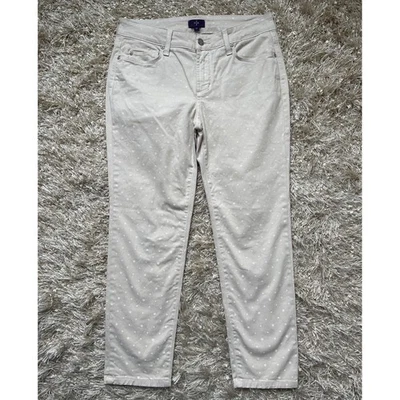 NYDJ Jeans Womens 4 Petite Polka Dot Slimming Ankle Stretch Retro Casual Tan - Image 1 of 4