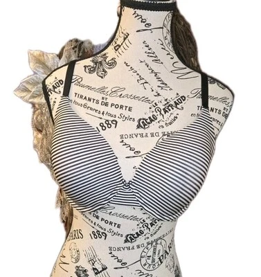 SO Intimates 38C Black White Striped Bra - Image 1 of 4