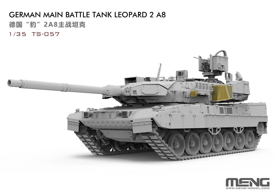 MENG TS-057 1/35 German Main Battle Tank"Leopard" 2 A8 Model Kit High-Detail