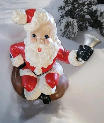 Campana de cerámica vintage Atlantic Mold Papá Noel pintada a mano años 60 Navidad Foto 1 de 4