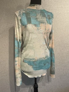Willow & Root SZ XL Women’s Abstract Pastel Very Stretchy Long Sleeve Top Blouse - Picture 1 of 4