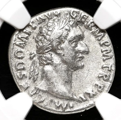 ROMAN EMPIRE. Domitian. AD 81-96. Silver Denarius, NGC VF - Image 1 of 4