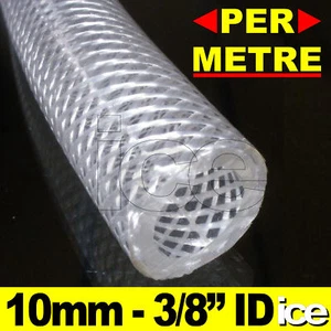 TUBO TUBO RINFORZATO TRASPARENTE PVC INTRECCIATO 10mm 3/8" TUBO ARIA OLIO GAS FLUIDO CARBURANTE - Foto 1 di 1
