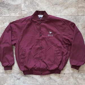 Vintage ASW Jacket NCCU Maroon Made In USA Sz M Snap Button Close Poly Cotton - Picture 1 of 8