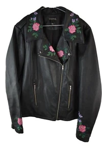 Giacca biker LONG TALL SALLY nera ecopelle taglia UK 18 donna casual - Foto 1 di 8
