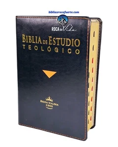 Biblia De Estudio Teológico Pastoral RV1960 Piel Negra Con Indice Tamaño Manual  - Bild 1 von 3