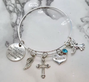 "I will hold you in my heart..." Memorial Bracelet for loss of niece - Picture 1 of 1
