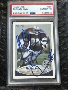 Michael Irvin Dallas Cowboys Signed Autograph Playmaker Fleer Psa Card - Picture 1 of 3