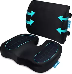 Orthopedic Memory Foam Seat Cushion and Lumbar Support for Office Chairs - Relie - Picture 1 of 12