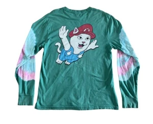 Ripndip Logo Cat T Shirt Tie Dye Grün Psychedelic Unisex Gr. M - Bild 1 von 3