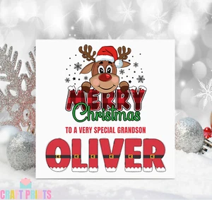 Personalised Childrens Christmas Card for Son Daughter Grandson Nephew Niece - Picture 1 of 3