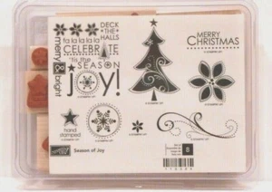 JUEGO DE SELLOS DE GOMA - STAMPIN' UP! SET MONTADO EN NAVIDAD "SEASON OF JOY" - NIP! - Imagen 1 de 3