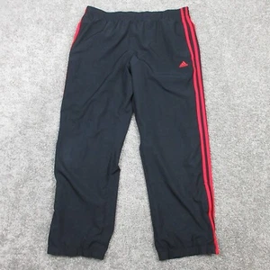 Adidas Pants Mens Medium Black Red Striped Windbreaker Track Pants Warmup ATS - Picture 1 of 15