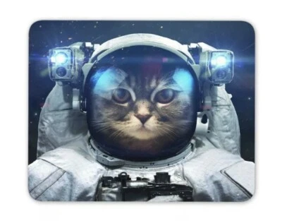 XL Funny Large Cat Gaming Mouse Pad with Patriotic Cat Astronaut 9.5in X 11.5in - Image 1 of 4