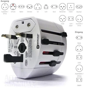 EVO Reiseadapter SKROSS EVO Welt Universal World Reisestecker Adapter 2 Pole Plg - Bild 1 von 6