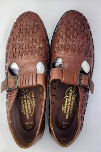 Vintage Florsheim Leather Huaraches Made in Brazil Size 10D  Mens Unisex Womens - Picture 1 of 13