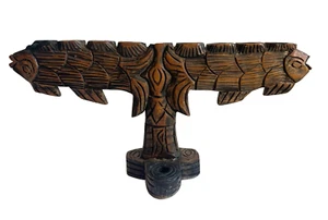 Candelabro vintage Hanukkah Menorá madera tallada muy único - Imagen 1 de 9