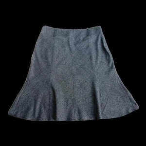 NEU * 42 L *Damen Rock dezent glockig kariert gestreift,Anthrazit Grau Schwarz - Bild 1 von 8