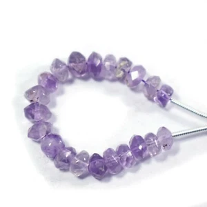 21 Stck. Original Amethyst Facettiert Rondelle Edelstein 2,5 Zoll Lose Perlen Handwerk - Bild 1 von 9