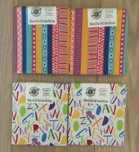 Lot of 2 Loops & Threads Fat Quarters~YOU CHOOSE~Geometric Stripes or Alphabet - Picture 1 of 3