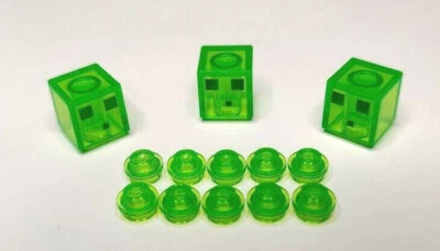 Lego Minecraft Slimes Set of 3 Mini Slime Cubes Heads 21256 21263 21166 21133 - Image 1 of 3