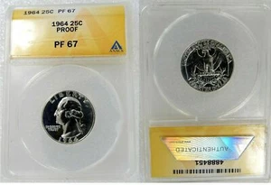 GEM 1964 PF67 Proof Washington Quarter Dollar 25 CENT SILVER COIN MIRROR IMAGE - Picture 1 of 2