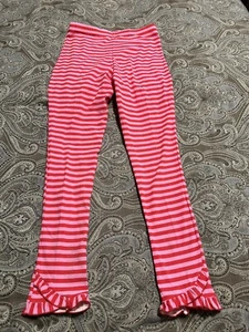 Eleanor Rose Legging Girls Size 16 Layered Ruffle Hem Elastic Waist Pink and Red - Picture 1 of 5